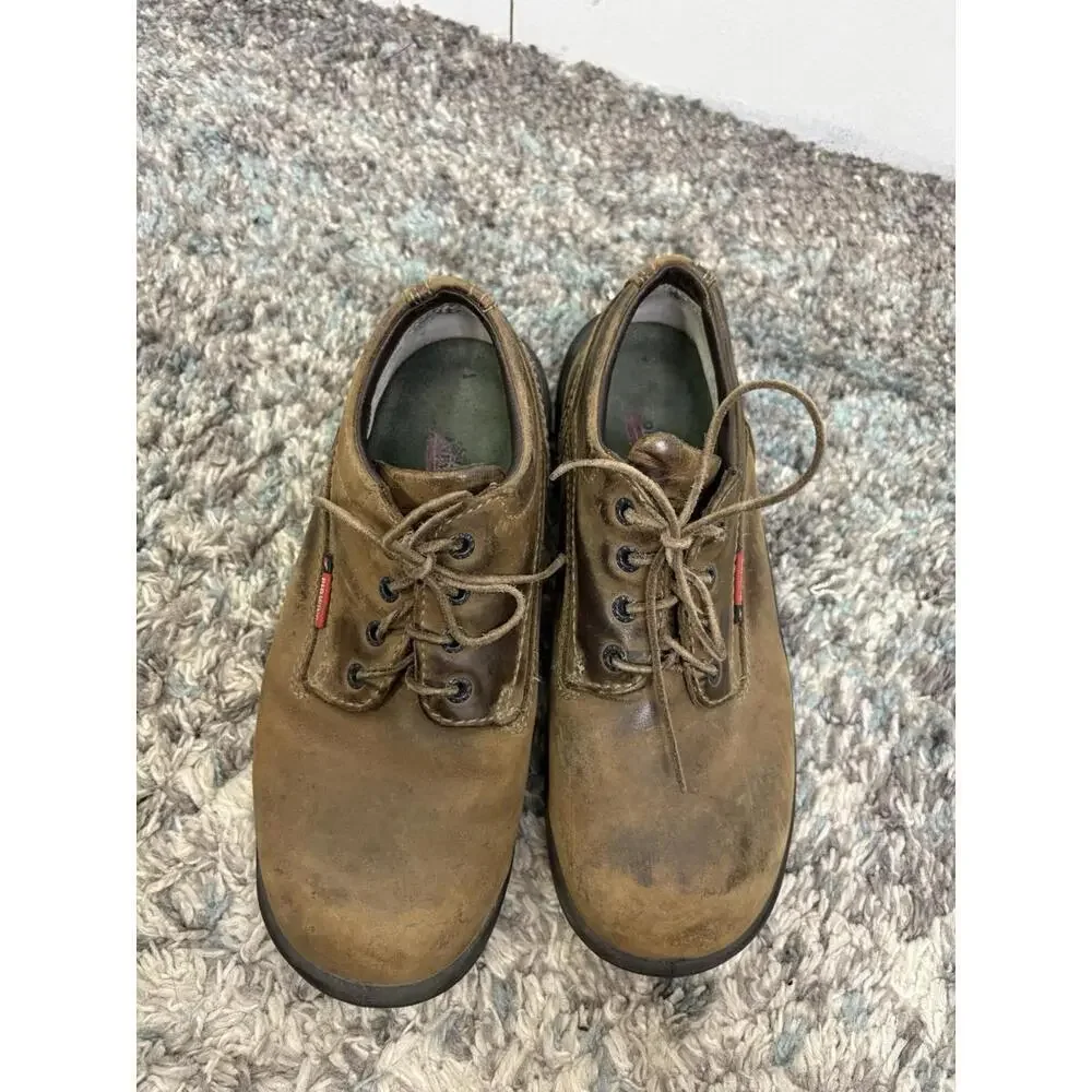 Red Wing Shoes Mens Size 8.5 King Toe Brown Leather Oxfords Chunky Low Ankle